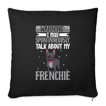 Amoureux du bouledogue français - Housse de coussin décorative 45 x 45 cm - noir - Devant