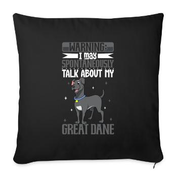 Amoureux du dogue allemand - Housse de coussin décorative 45 x 45 cm - noir - Devant