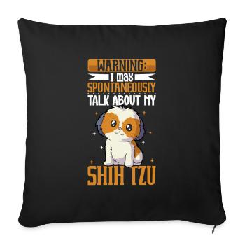 Amant de Shih Tzu - Housse de coussin décorative 45 x 45 cm - noir - Devant