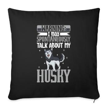 Amoureux des huskys de Sibérie - Housse de coussin décorative 45 x 45 cm - noir - Devant