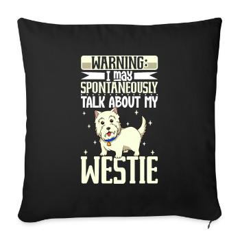 Amoureux du West Highland Terrier - Housse de coussin décorative 45 x 45 cm - noir - Devant