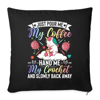 Crochet Crochet Knitting - Sofa pillowcase 17,3'' x 17,3'' (45 x 45 cm) - black - Front