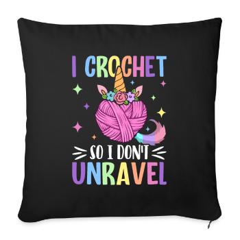 Crochet Crochet Knitting - Sofa pillowcase 17,3'' x 17,3'' (45 x 45 cm) - black - Front