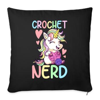 Crochet Crochet Knitting - Sofa pillowcase 17,3'' x 17,3'' (45 x 45 cm) - black - Front