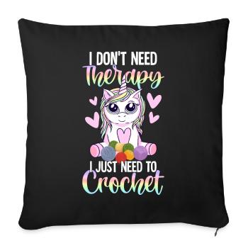 Crochet Crochet Knitting - Sofa pillowcase 17,3'' x 17,3'' (45 x 45 cm) - black - Front