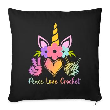 Crochet Crochet Knitting - Sofa pillowcase 17,3'' x 17,3'' (45 x 45 cm) - black - Front