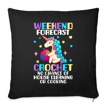 Crochet - Housse de coussin décorative 45 x 45 cm - noir - Devant