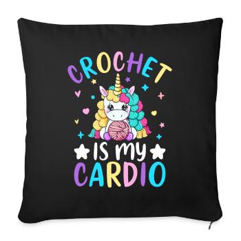 Crochet Crochet Knitting - Sofa pillowcase 17,3'' x 17,3'' (45 x 45 cm) - black - Front