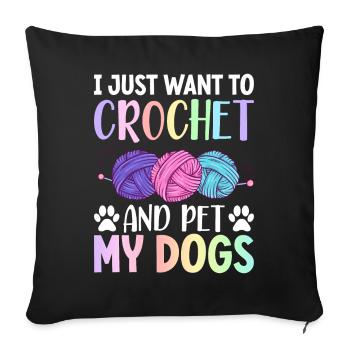 Crochet Crochet Knitting - Sofa pillowcase 17,3'' x 17,3'' (45 x 45 cm) - black - Front