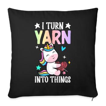 Crochet Crochet Yarn Lover - Sofa pillowcase 17,3'' x 17,3'' (45 x 45 cm) - black - Front