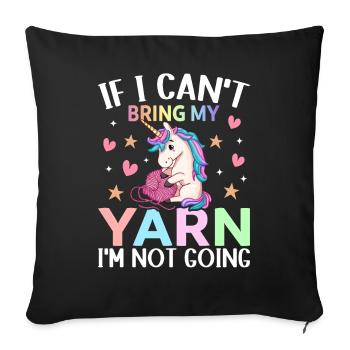 Crochet yarn lover - Sofa pillowcase 17,3'' x 17,3'' (45 x 45 cm) - black - Front