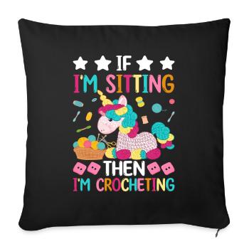 Crochet Tricot - Housse de coussin décorative 45 x 45 cm - noir - Devant