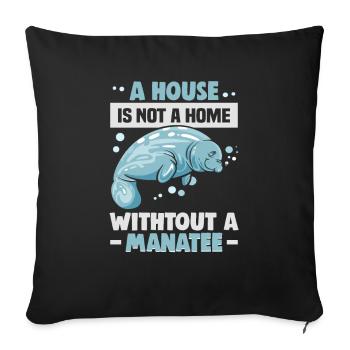Cold Nose Warm Heart Manatee chubby manatee - Sofa pillowcase 17,3'' x 17,3'' (45 x 45 cm) - black - Front
