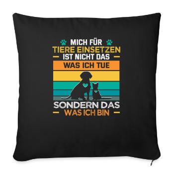 Conceptions de sauvetage de chiens pour les militants des droits des animaux - Housse de coussin décorative 45 x 45 cm - noir - Devant
