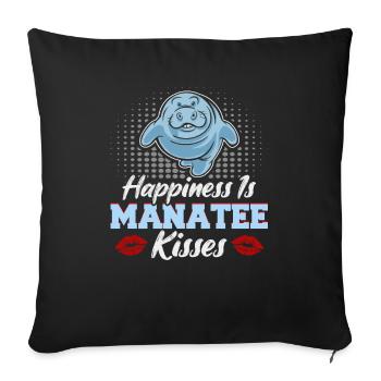 Cold Nose Warm Heart Manatee chubby manatee - Sofa pillowcase 17,3'' x 17,3'' (45 x 45 cm) - black - Front