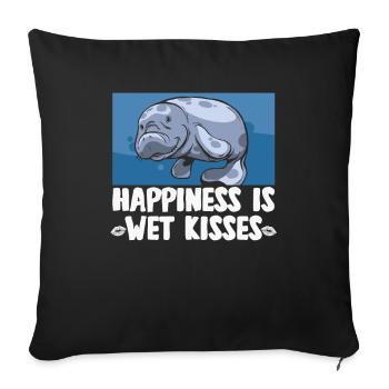 Cold Nose Warm Heart Manatee chubby manatee - Sofa pillowcase 17,3'' x 17,3'' (45 x 45 cm) - black - Front