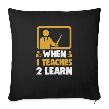 Meilleure idée de cadeau de pension pour les enseignants Étudiant - Housse de coussin décorative 45 x 45 cm - noir - Devant