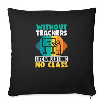Meilleure idée de cadeau de pension pour les enseignants Étudiant - Housse de coussin décorative 45 x 45 cm - noir - Devant