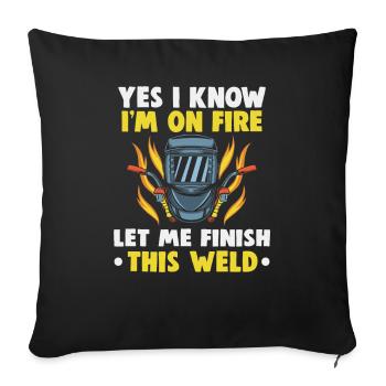 Soudeur Dire Design pour les métallurgistes - Housse de coussin décorative 45 x 45 cm - noir - Devant