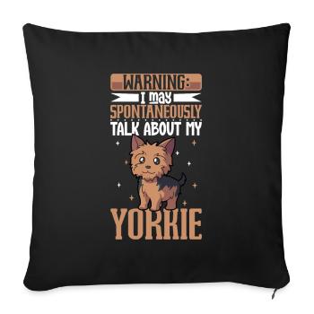 Amoureux du Yorkshire Terrier - Housse de coussin décorative 45 x 45 cm - noir - Devant