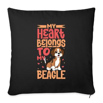 Dog Love - Beagle - Sofa pillowcase 17,3'' x 17,3'' (45 x 45 cm) - black - Front