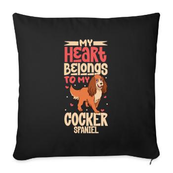 Dog Love - Cocker Spaniel - Sofa pillowcase 17,3'' x 17,3'' (45 x 45 cm) - black - Front