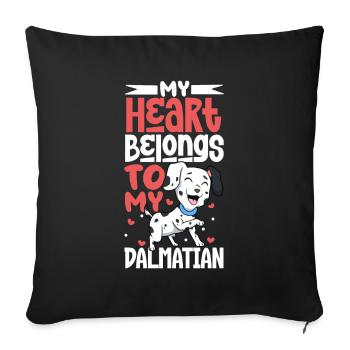 Dog Love - Dalmatians - Sofa pillowcase 17,3'' x 17,3'' (45 x 45 cm) - black - Front