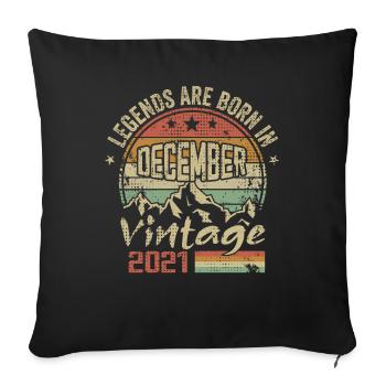 Légendes Sont Nés En Décembre 2021 - 2021 Décembre - Housse de coussin décorative 45 x 45 cm - noir - Devant