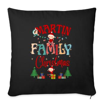 Martin Family Christmas Personalized Design - Sofa pillowcase 17,3'' x 17,3'' (45 x 45 cm) - black - Front