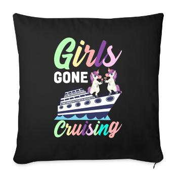 Cruise Girl Vacation - Sofa pillowcase 17,3'' x 17,3'' (45 x 45 cm) - black - Front