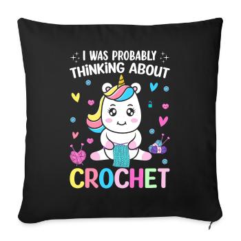 Crochet Crochet Knitting - Sofa pillowcase 17,3'' x 17,3'' (45 x 45 cm) - black - Front