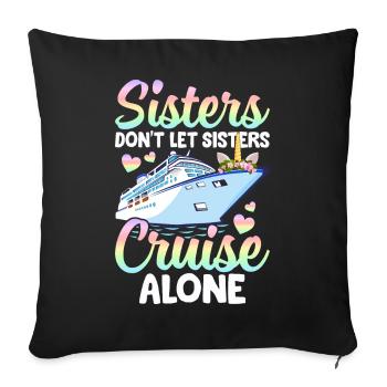 Cruise Girl Vacation - Sofa pillowcase 17,3'' x 17,3'' (45 x 45 cm) - black - Front