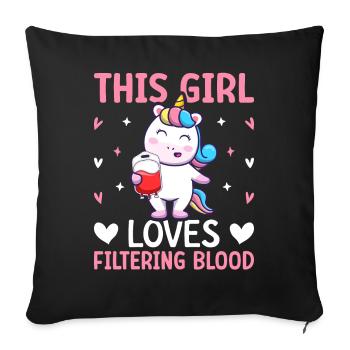 Dialysis Technician Girl Tech - Sofa pillowcase 17,3'' x 17,3'' (45 x 45 cm) - black - Front