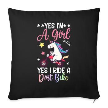 Dirt Biker - Sofa pillowcase 17,3'' x 17,3'' (45 x 45 cm) - black - Front