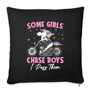 Dirt Bike Girl Female Dirt Biker - Sofa pillowcase 17,3'' x 17,3'' (45 x 45 cm) - black - Front