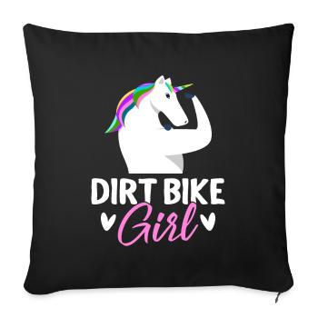 Dirt Biker - Sofa pillowcase 17,3'' x 17,3'' (45 x 45 cm) - black - Front