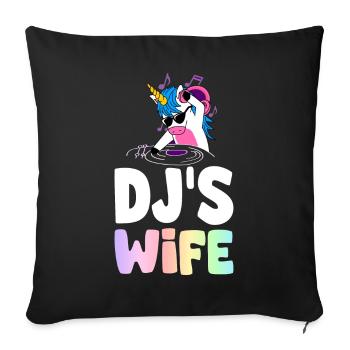 DJ Disc Jockey Disc Jockey - Housse de coussin décorative 45 x 45 cm - noir - Devant