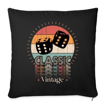 Vintage classic DICE - Housse de coussin décorative 45 x 45 cm - noir - Devant