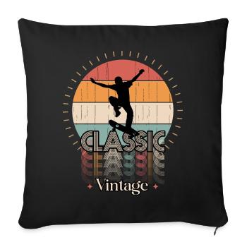 Vintage classic SKATE - Sofa pillowcase 17,3'' x 17,3'' (45 x 45 cm) - black - Front