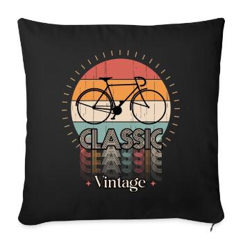 Vintage classic men's bike - Sofa pillowcase 17,3'' x 17,3'' (45 x 45 cm) - black - Front