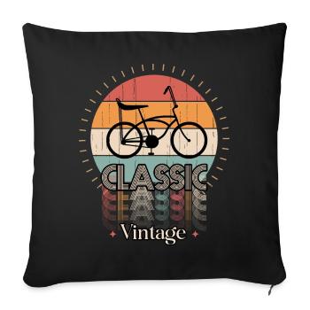 Vintage classic BIKE - Sofa pillowcase 17,3'' x 17,3'' (45 x 45 cm) - black - Front