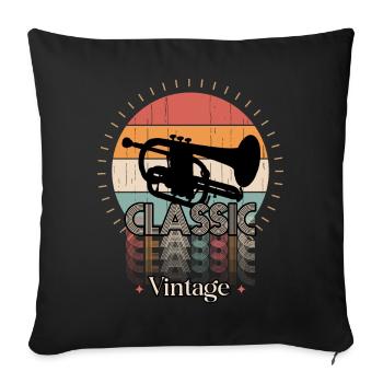 Vintage classic trumpet - Housse de coussin décorative 45 x 45 cm - noir - Devant