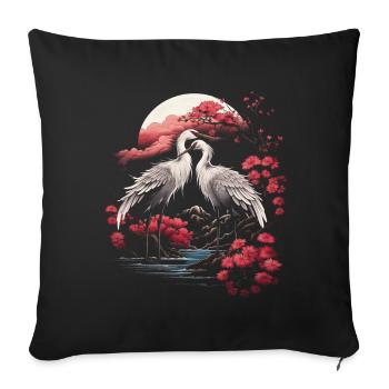 Oiseau Japonais, Nature, Japon, Culture, Faune - Housse de coussin décorative 45 x 45 cm - noir - Devant