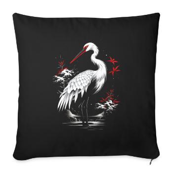 Oiseau Japonais, Nature, Japon, Culture, Faune - Housse de coussin décorative 45 x 45 cm - noir - Devant