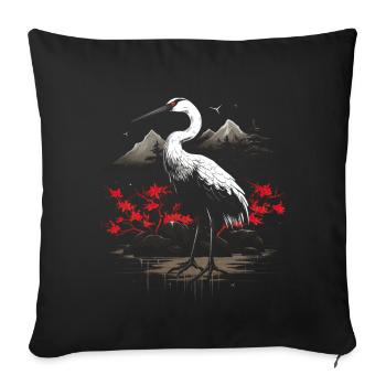 Oiseau Japonais, Nature, Japon, Culture, Faune - Housse de coussin décorative 45 x 45 cm - noir - Devant