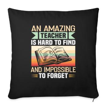 Meilleure idée de cadeau de pension pour les enseignants Étudiant - Housse de coussin décorative 45 x 45 cm - noir - Devant