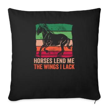 Equestrian and equestrian design for horse lovers - Sofa pillowcase 17,3'' x 17,3'' (45 x 45 cm) - black - Front