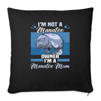 Cold Nose Warm Heart Manatee chubby manatee - Sofa pillowcase 17,3'' x 17,3'' (45 x 45 cm) - black - Front