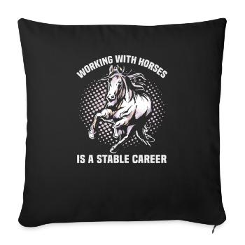 Equestrian and equestrian design for horse lovers - Sofa pillowcase 17,3'' x 17,3'' (45 x 45 cm) - black - Front