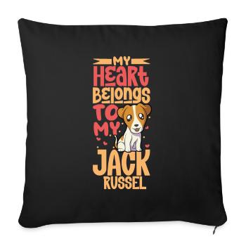 Hundeliebe - Jack Russel Terrier - Sofakissenbezug 45 x 45 cm - Schwarz - Vorne